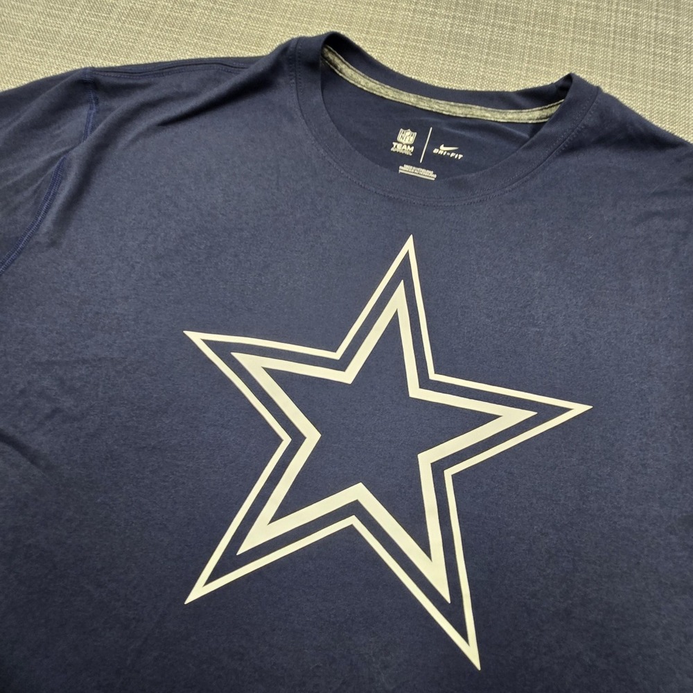 Dallas Cowboys Shirt Mens 3XL Blue NFL Football Nike Dri-FIT Star Logo
